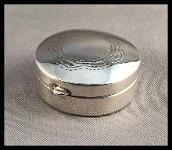 Silver round pill box